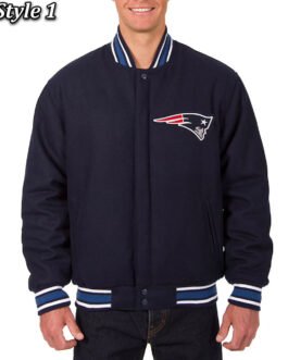 Varsity New England Patriots Navy Blue Wool Jacket