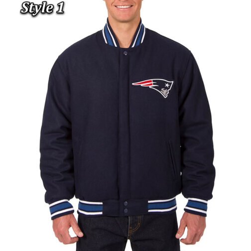 Varsity New England Patriots Navy Blue Wool Jacket