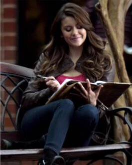 The Vampire Diaries S05 Nina Dobrev Brown Leather Jacket