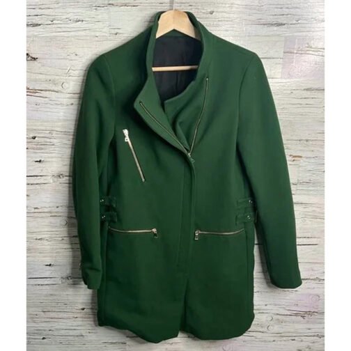 Bates Motel S03 Olivia Cooke Green Coat - Image 3