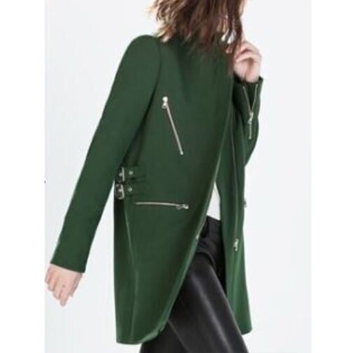 Bates Motel S03 Olivia Cooke Green Coat - Image 7