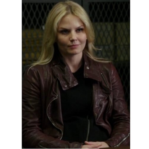 Once Upon a Time S04 Jennifer Morrison Burgundy Leather Jacket - Image 2