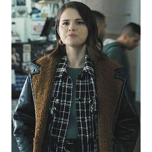 Selena Gomez Only Murders in the Building Shearling Leather Coat - Image 7