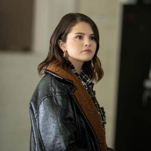 Selena Gomez Only Murders in the Building Shearling Leather Coat - Image 6