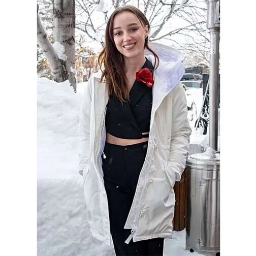 Fair Play Phoebe Dynevor White Coat - Image 2