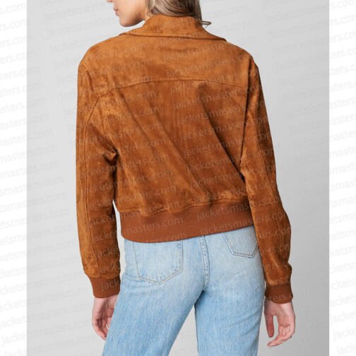 Poker Face Natasha Lyonne Flight Suede Jacket - Image 3