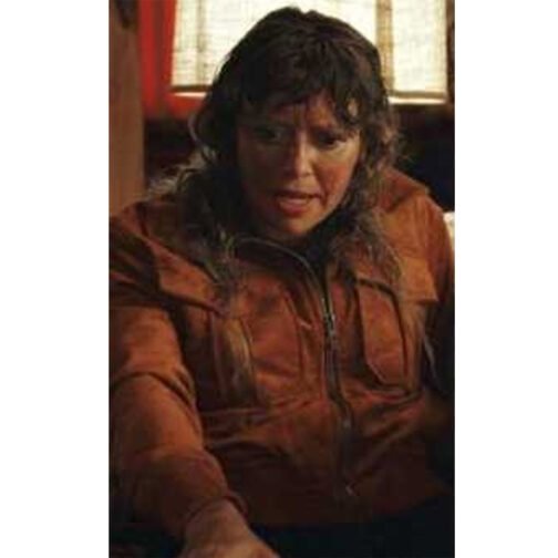 Poker Face Natasha Lyonne Flight Suede Jacket - Image 2