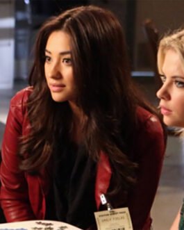 Pretty Little Liars S03 Shay Mitchell Burgundy Leather Jacket