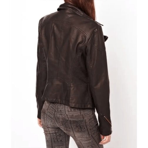 Pretty Little Liars S04 Shay Mitchell Brown Leather Jacket - Image 3