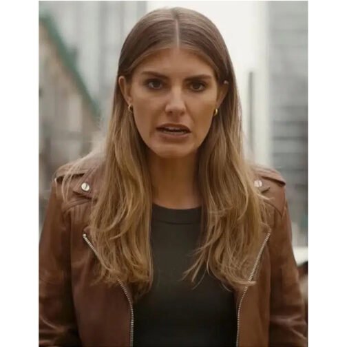 Quantum Leap Caitlin Bassett Brown Leather Jacket - Image 3