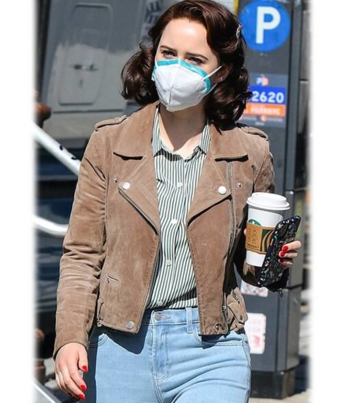 The Marvelous Mrs Maisel S04 Rachel Brosnahan Suede Brown Jacket - Image 3