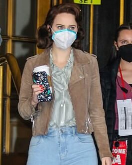 The Marvelous Mrs Maisel S04 Rachel Brosnahan Suede Brown Jacket