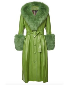 Real Housewives of NY City Brynn Whitfield Green Leather Coat