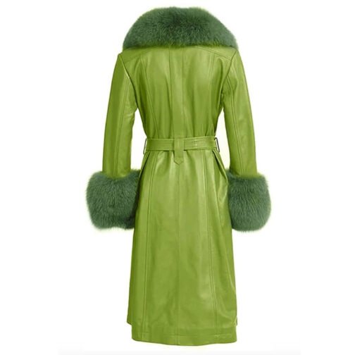 Real Housewives of NY City Brynn Whitfield Green Leather Coat - Image 3