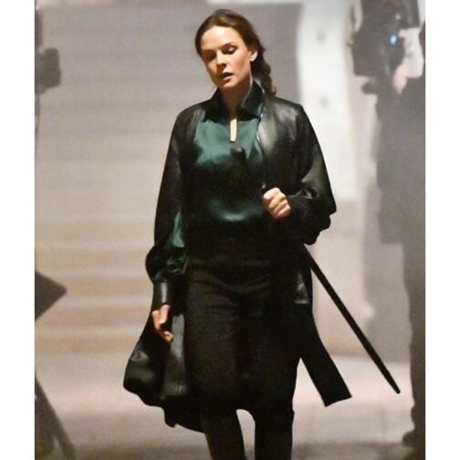 Mission Impossible 7 Rebecca Ferguson Leather Coat - Image 3