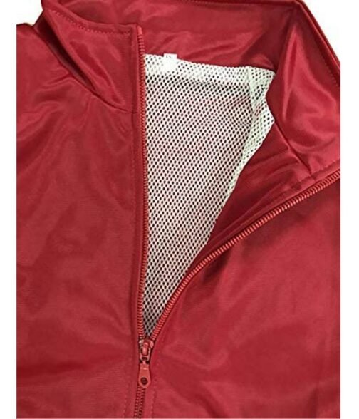 Red Haikyuu Nekoma Bomber Jacket - Image 4