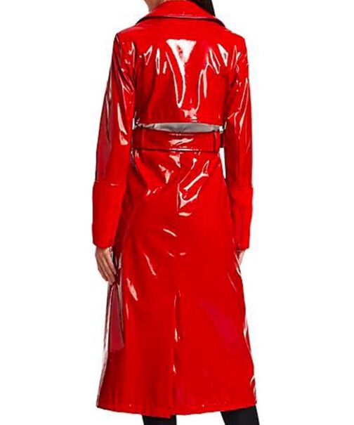 Gal Gadot Red Notice Red Leather Coat - Image 3