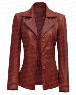 Rhea Ripley WWE Brown Leather Jacket