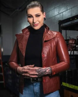 Rhea Ripley WWE Brown Leather Jacket