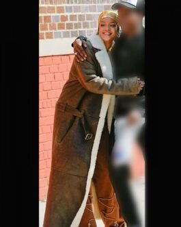 Rihanna The Bronx of New York City Shearling Leather Coat