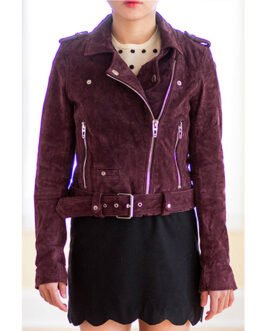 Lucifer S06 Brianna Hildebrand Burgundy Suede Jacket