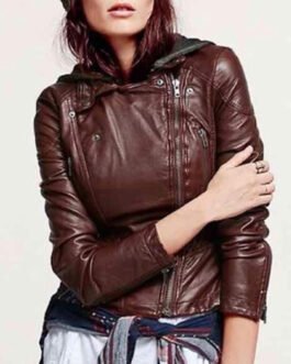 Brooklyn Nine Nine S07 Stephanie Beatriz Leather Hooded Jacket