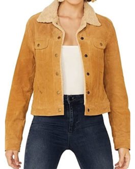 Amber Midthunder Roswell New Mexico Trucker Suede Jacket