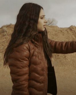 Roswell New Mexico Jeanine Mason Brown Puffer Leather Jacket