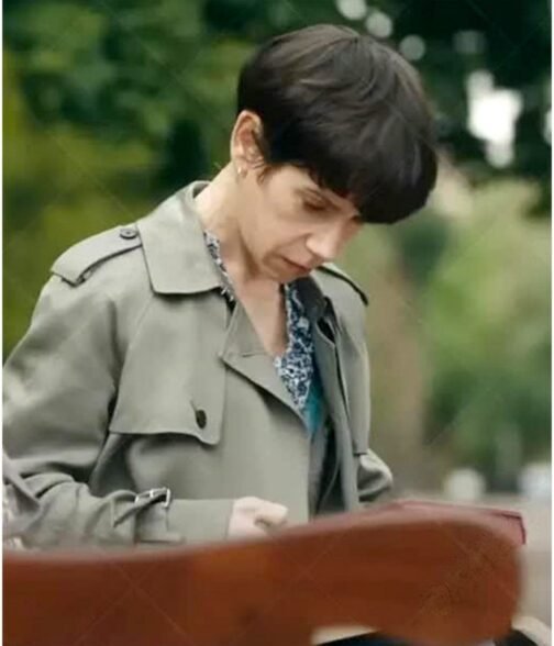 The Lost King Sally Hawkins Gray Cotton Coat - Image 4