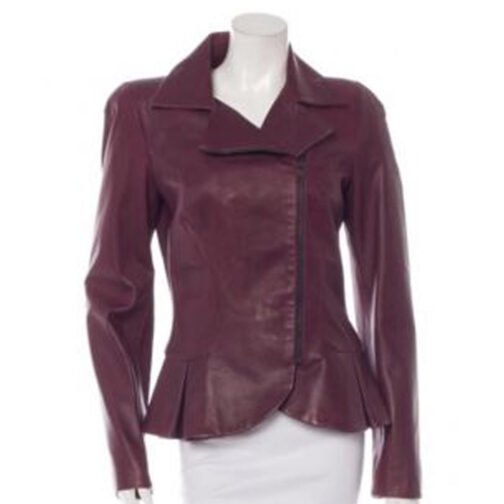 Suits Katherine Heigl Peplum Leather Jacket