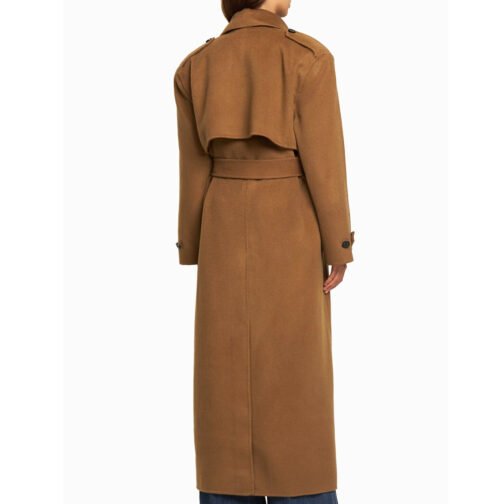 Selena Gomez Brown Trench Coat - Image 5