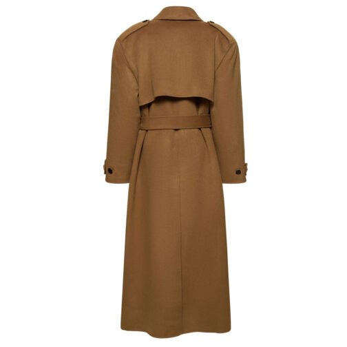 Selena Gomez Brown Trench Coat - Image 3