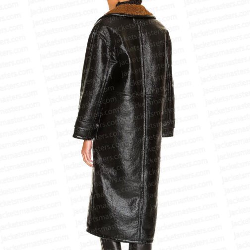 Selena Gomez Only Murders in the Building Shearling Leather Coat - Image 3