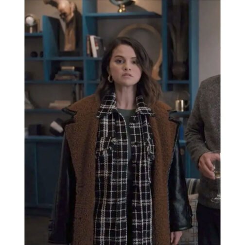 Selena Gomez Only Murders in the Building Shearling Leather Coat - Image 5