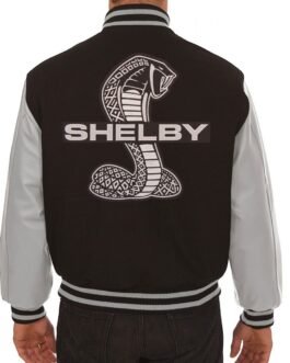 Varsity Shelby Embroidered Black and Grey Jacket