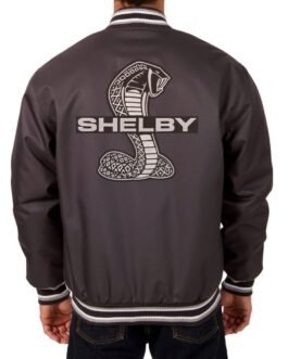 Varsity Shelby Satin Black Jacket