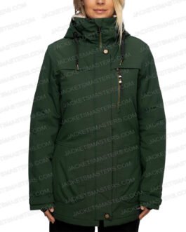 Lindsay Lohan Falling for Christmas Green Parka