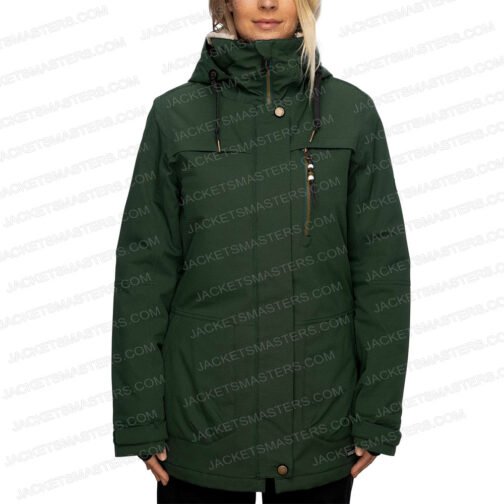Lindsay Lohan Falling for Christmas Green Parka