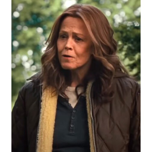 Sigourney Weaver Call Jane Brown Shearling Jacket - Image 7