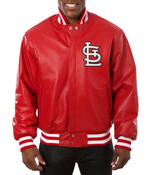 Varsity St. Louis Cardinals Red Leather Jacket