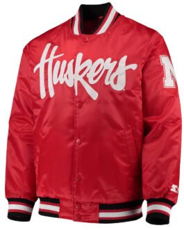 Starter Nebraska Huskers Satin Red Jacket