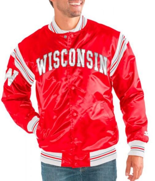Wisconsin Badgers Starter Satin Red Jacket - Image 4