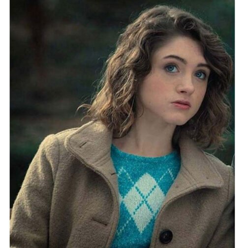 Stranger Things Season 3 Natalia Dyer Brown Coat - Image 6