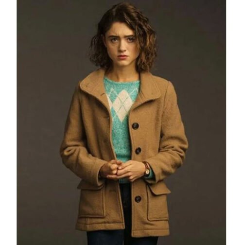 Stranger Things Season 3 Natalia Dyer Brown Coat - Image 4