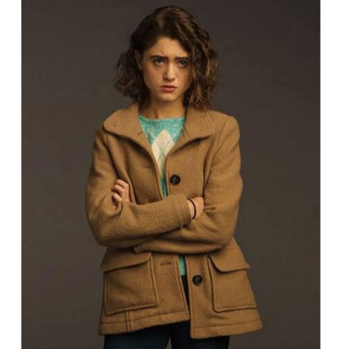 Stranger Things Season 3 Natalia Dyer Brown Coat - Image 2