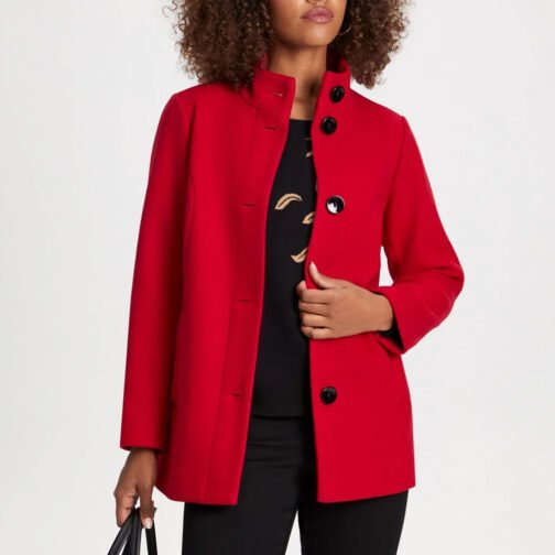 Women’s Stretch Red Wool Jacket - Image 4