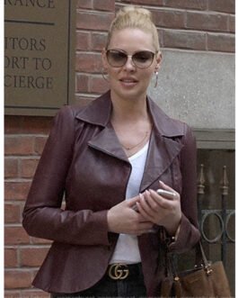 Suits Katherine Heigl Peplum Leather Jacket
