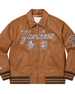 Supreme NY Yankees Varsity Leather Jacket