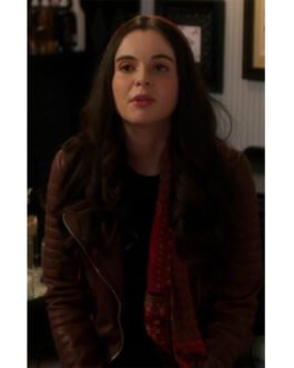 Switched at Birth S05 Vanessa Brown Maroon Leather Jacket