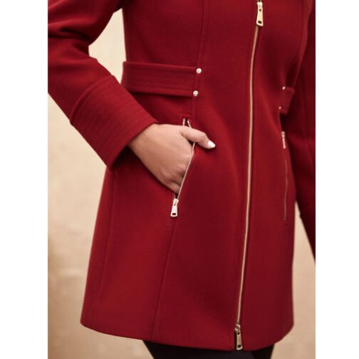 Women’s Wool Tab Detail Hooded Coat - Image 7